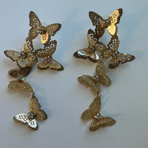 Gold Butterfly Dangle Earrings